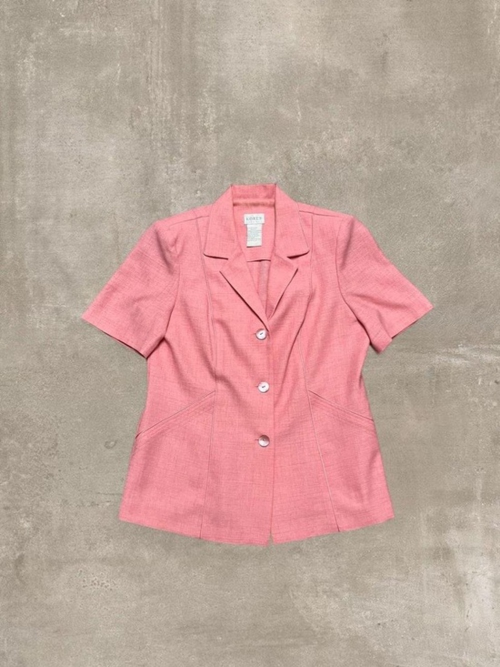 Koret Pink Structured Button Front Blazer Jacket Size 12 Vintage